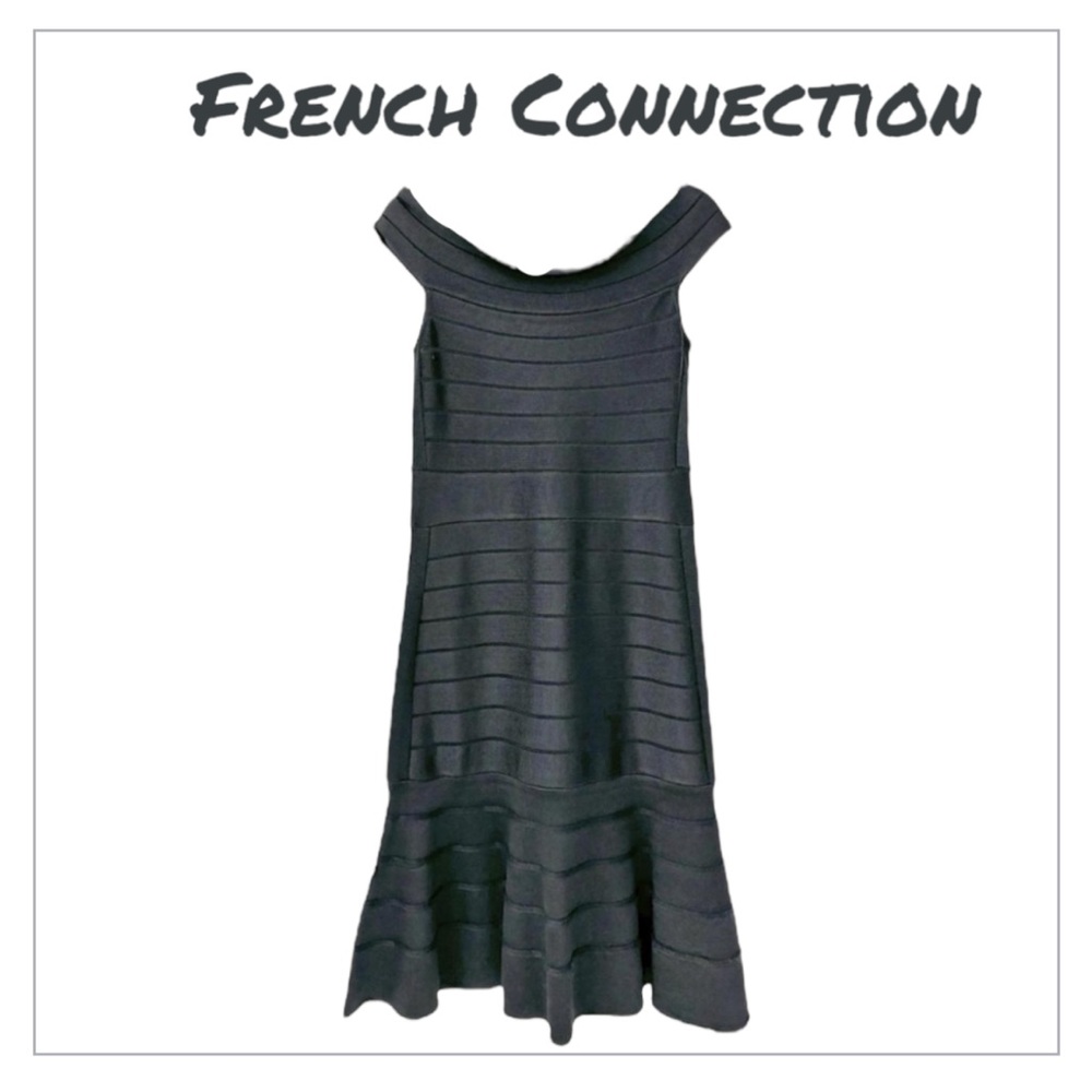 French Connection | Sleeveless Bodycon Off-Shoulder Little Black Dress